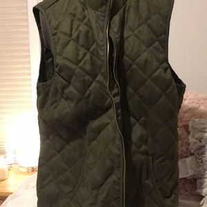 Army green quilted vest